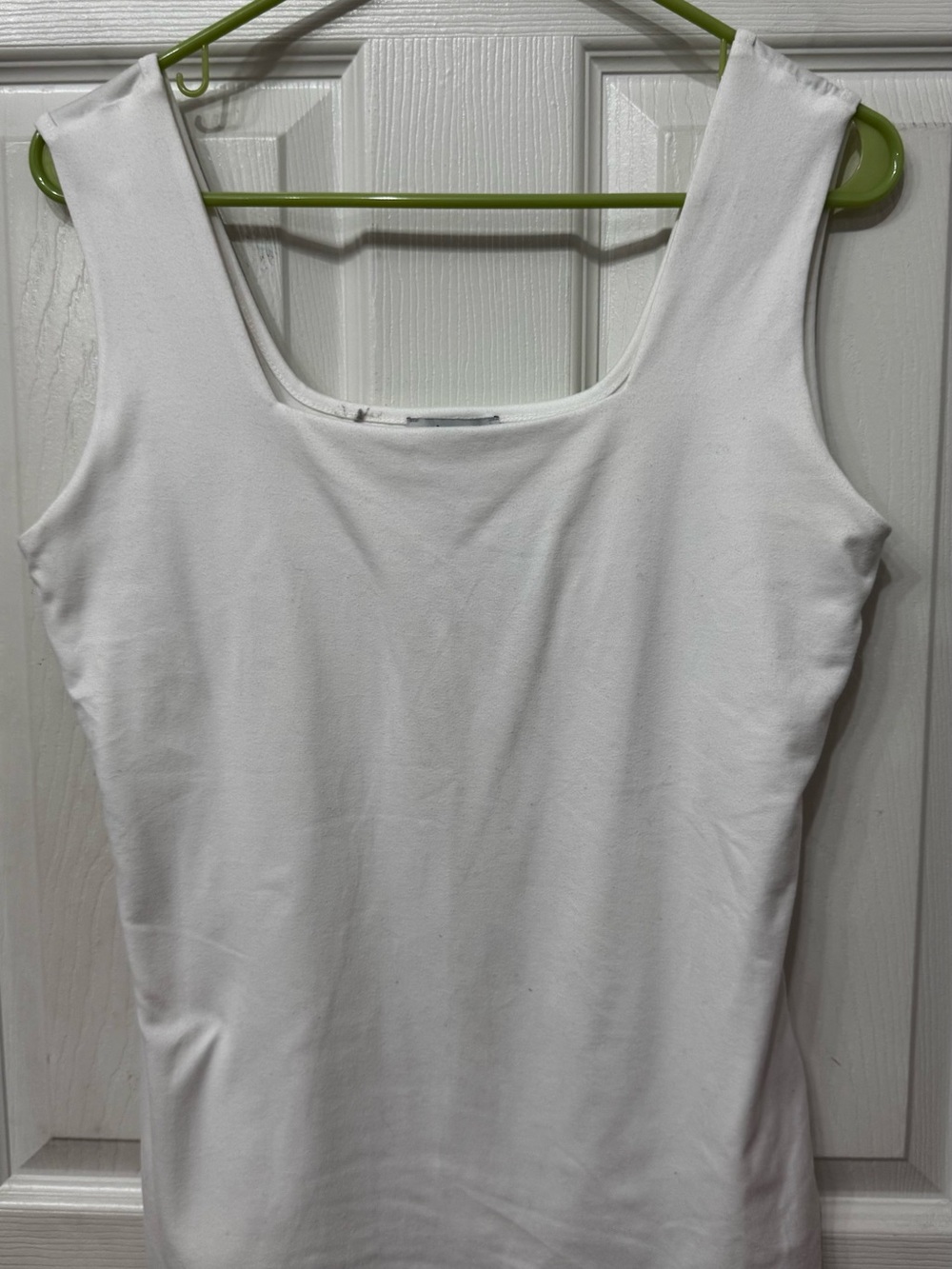 white birch White Square Neck Tank Top